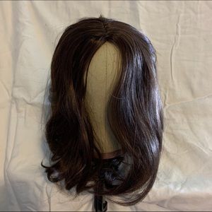 Human Hair Topper.  Dark Brown. 5x5 Base. 16 inch length.
